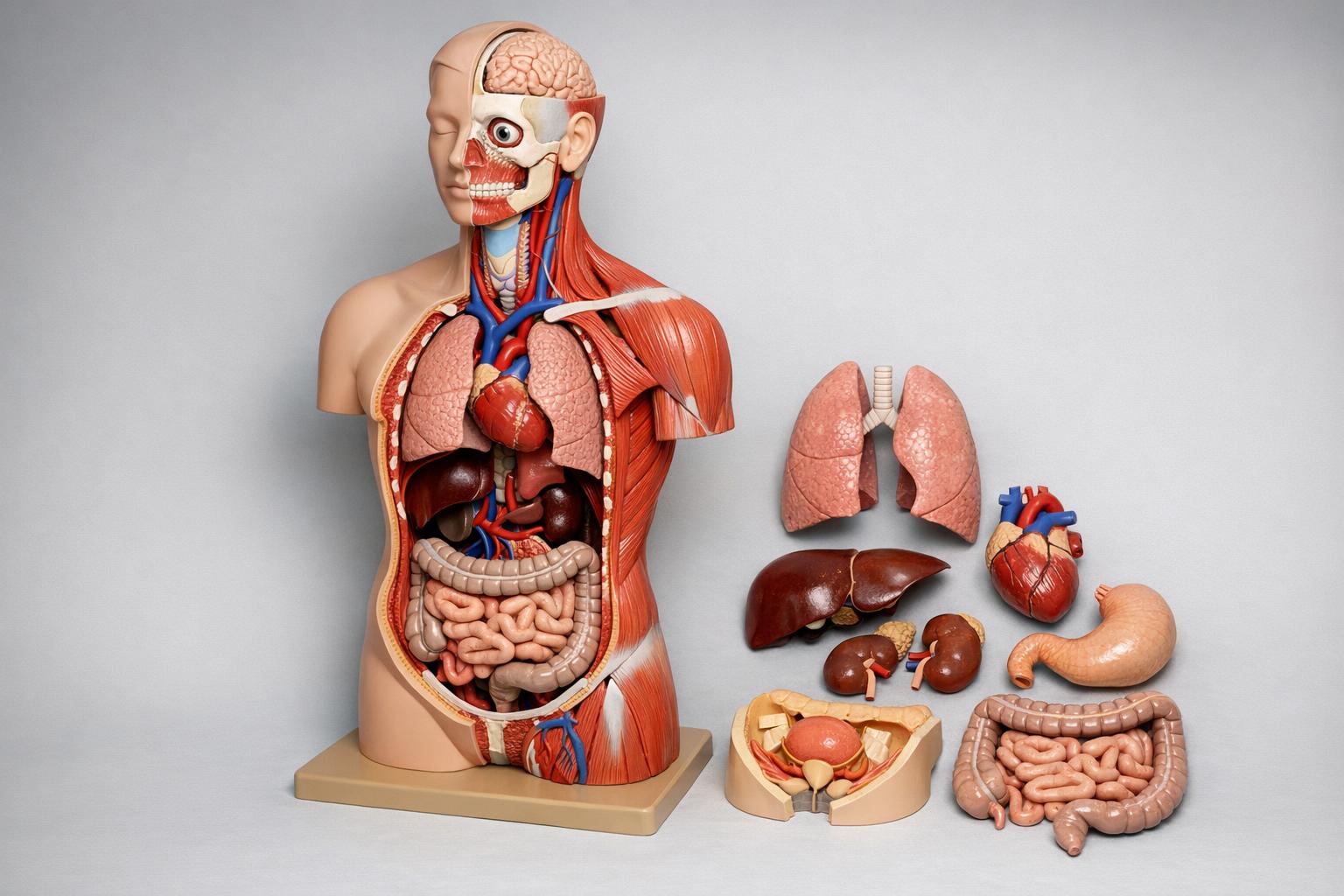 Model anatomiczny torsu człowieka z odpinanymi narządami